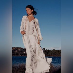 Zara long embroidered skirt